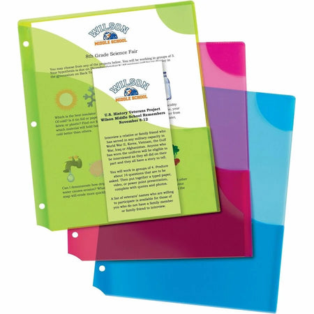 Avery® Corner Lock Binder Pockets: Assorted 3ct (75310) - 20 Page Capacity - Pockets