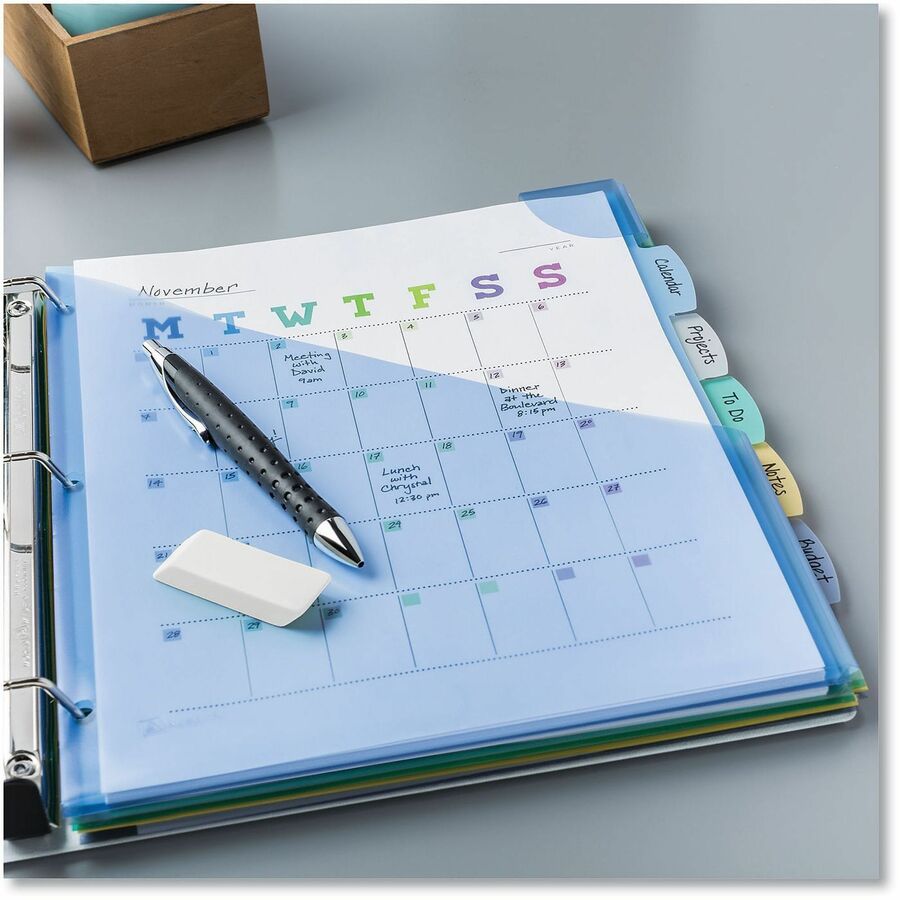 Avery® Corner Lock Write & Erase Plastic Dividers with Expandable Pockets - Alternate-Image6