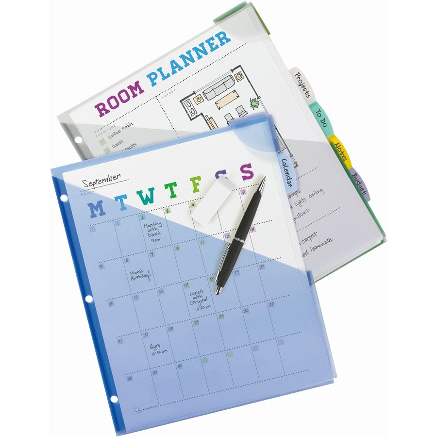 Avery® Corner Lock Write & Erase Plastic Dividers with Expandable Pockets - Alternate-Image1