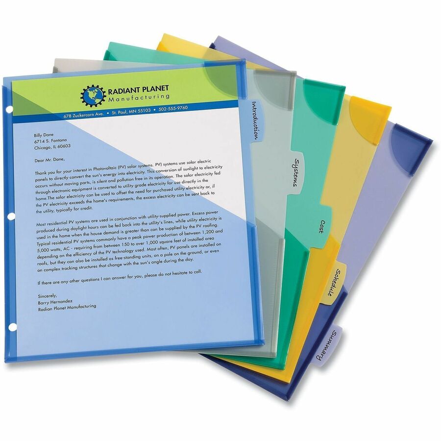 Avery® Corner Lock Write & Erase Plastic Dividers with Expandable Pockets - Alternate-Image8