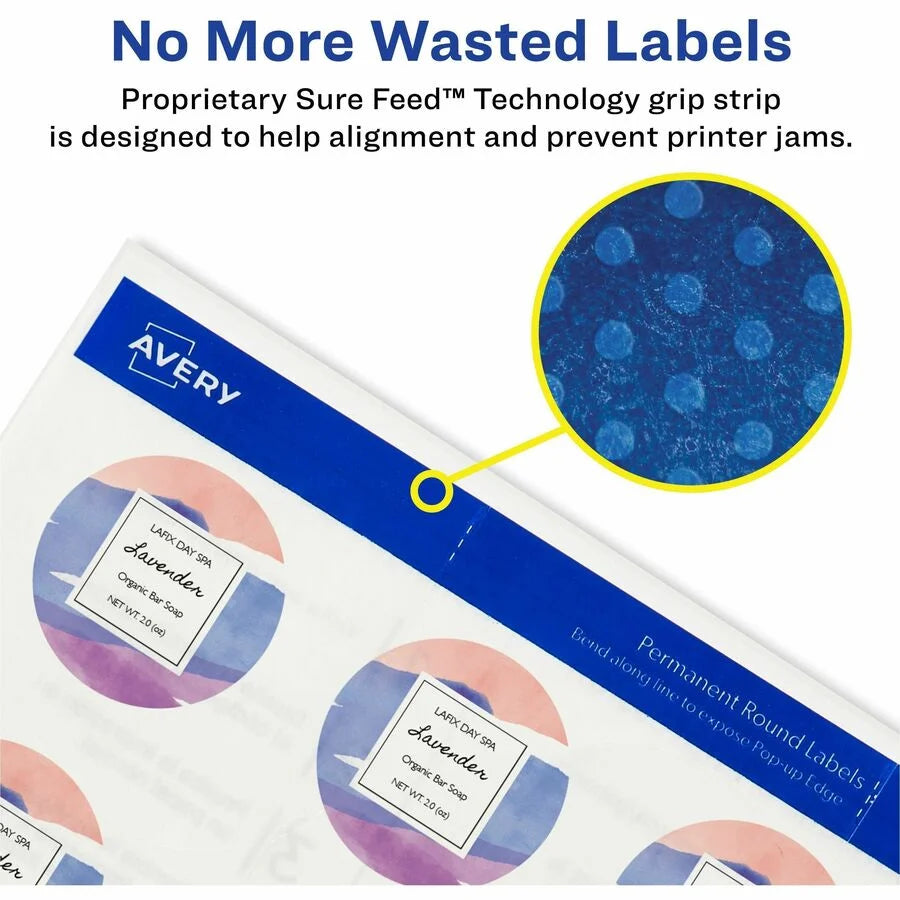 Avery® Crystal Clear Glossy Round Labels - Waterproof - 2’’ Diameter - 120 - Multipurpose & ID