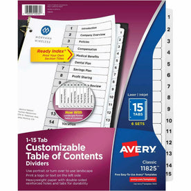 Avery® Custom Table of Contents Dividers - Organize Your Documents Efficiently - Index Divider