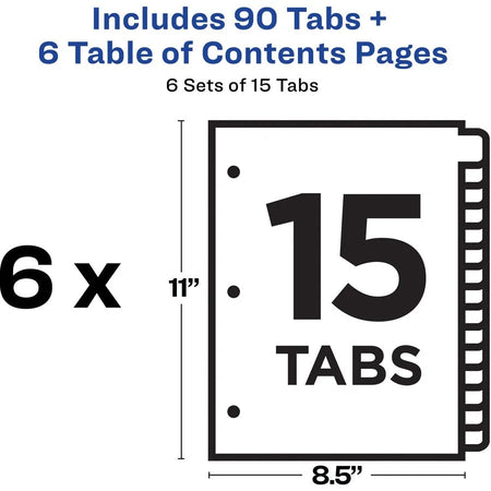 Avery® Custom Table of Contents Dividers - Organize Your Documents Efficiently - Index Divider