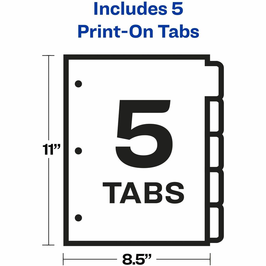 Avery® Customizable Print-On(TM) Dividers, 5-Tab Set (11511) - Alternate-Image4