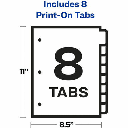 Avery® Customizable Print-On(TM) Dividers, 8-Tab Set (11528) - Alternate-Image4