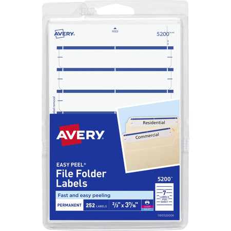 Avery® Dark Blue File Folder Labels - Permanent Adhesive - 252 Pack - Filing
