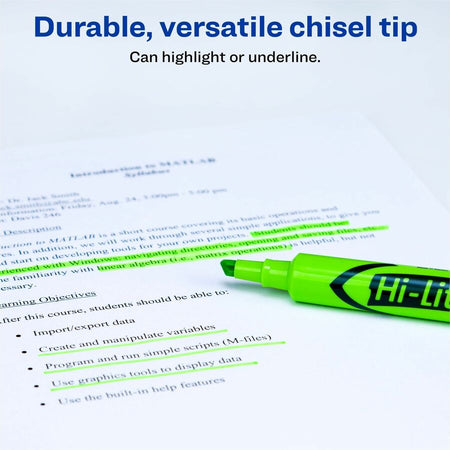 Avery&reg; Hi-Liter, Desk-Style, Fluorescent Green, 12 Count (24020) - Alternate-Image2