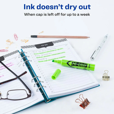 Avery® Desk-Style Fluorescent Green Marker: Chisel Point Refillable Washable - Highlighters