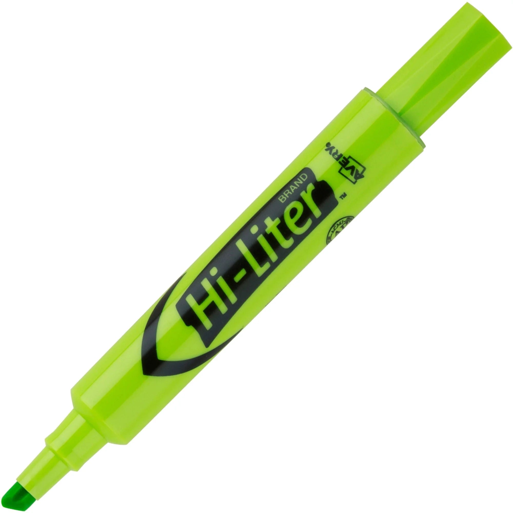 Avery® Desk-Style Fluorescent Green Marker: Chisel Point Refillable Washable - Highlighters