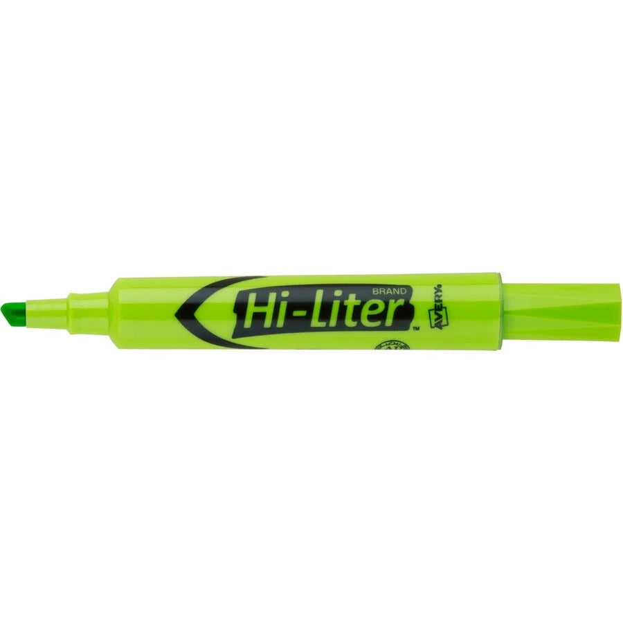Avery® Desk-Style Fluorescent Green Marker: Chisel Point Refillable Washable - Highlighters
