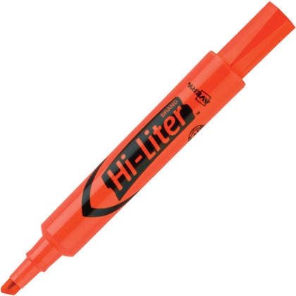 Avery® Desk-Style Fluorescent Orange Markers - Washable Chisel Point - 1 Dozen - Highlighters