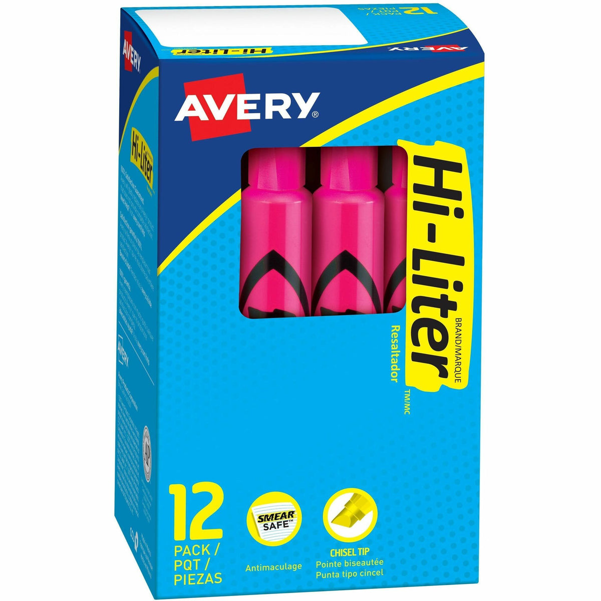 Avery&reg; Hi-Liter, Desk-Style, Fluorescent Pink, 12 Count (24010) - 2000
