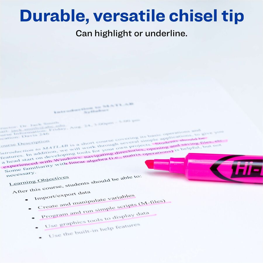 Avery&reg; Hi-Liter, Desk-Style, Fluorescent Pink, 12 Count (24010) - Alternate-Image2