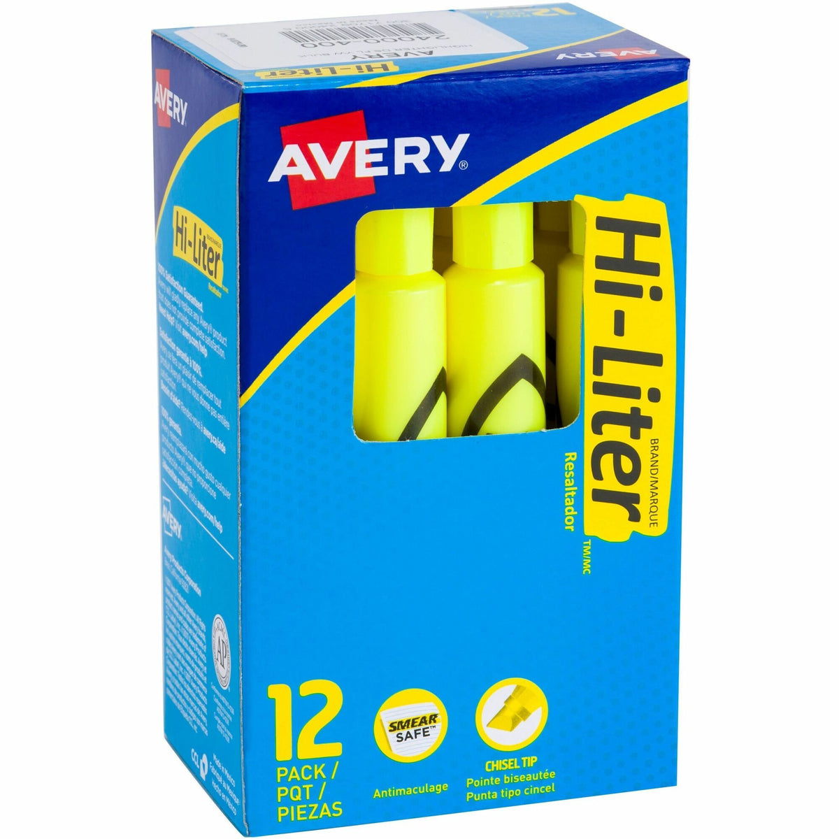 Avery&reg; Hi-Liter, Desk-Style, Fluorescent Yellow, 12 Count (24000) - 2000