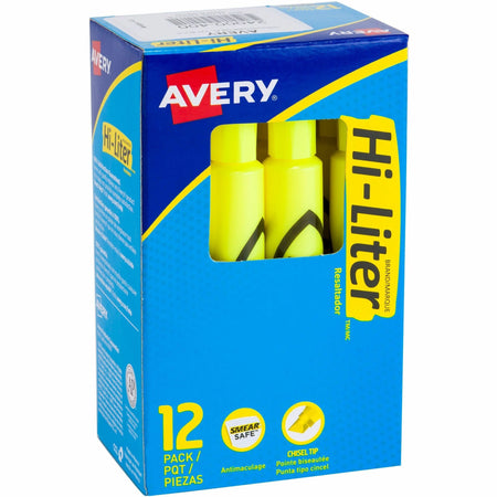 Avery&reg; Hi-Liter, Desk-Style, Fluorescent Yellow, 12 Count (24000) - 2000