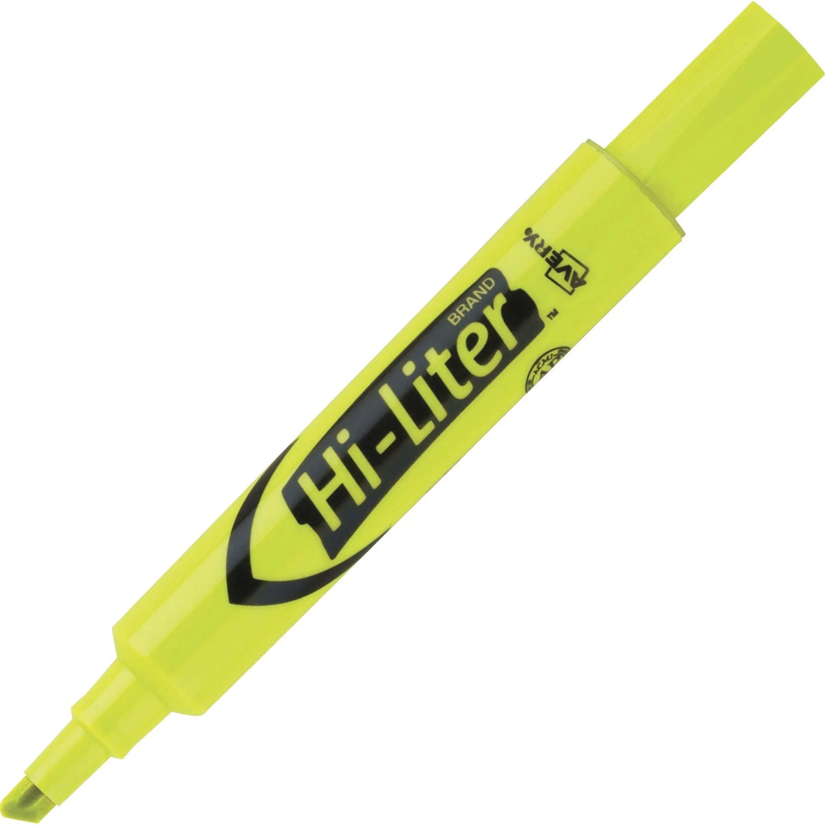 Avery® Desk-Style Fluorescent Yellow Chisel Marker: Washable Ink Water-Based - Highlighters