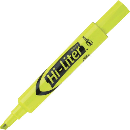 Avery® Desk-Style Fluorescent Yellow Chisel Marker: Washable Ink Water-Based - Highlighters