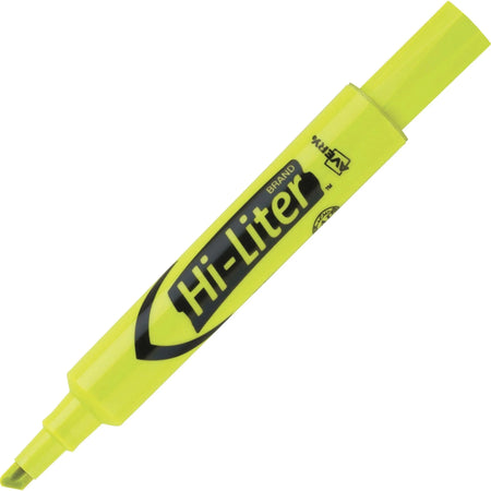 Avery® Desk-Style Fluorescent Yellow Chisel Marker: Washable Ink Water-Based - Highlighters
