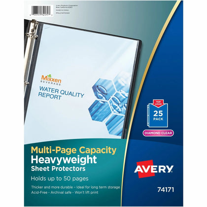 Avery® Diamond Clear Sheet Protectors - 50-Sheet Capacity - Letter Size - Polypropylene - 25/Pack