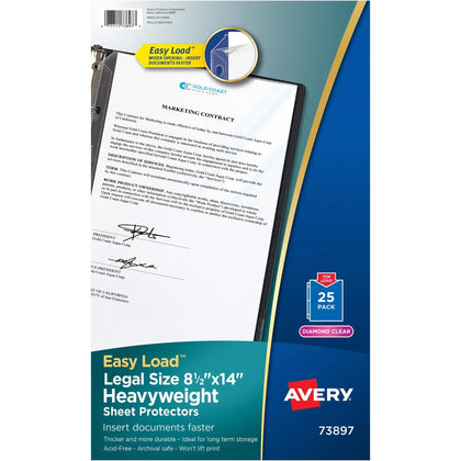 Avery® Diamond Clear Sheet Protectors: Legal Size Top Loading 25-Pack - Protectors