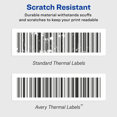 Avery® Direct Thermal Roll Labels: 1 1/8’’ x 3 1/2’’ - White Paper Water Resistant - Label Maker Supplies