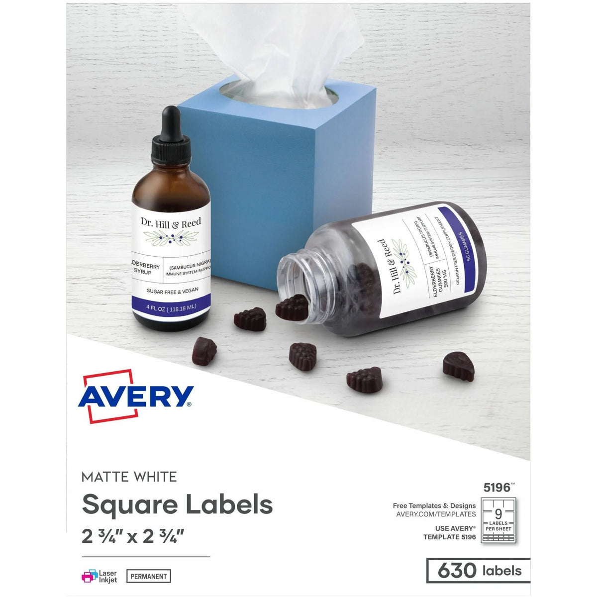 Avery® Diskette Labels: Matte White Inkjet/Laser 630 Labels - Media