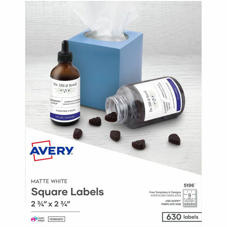 Avery® Diskette Labels: Matte White Inkjet/Laser 630 Labels - Media