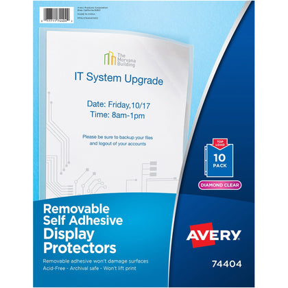 Avery® Display Protectors: 20-Sheet Capacity Letter Size Top Loading Clear - 10/Pack - Sheet Protectors