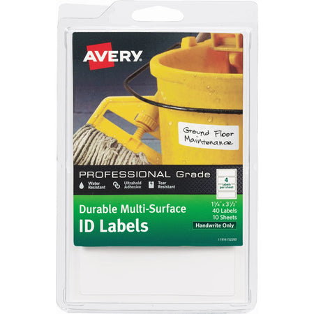 Avery® Durable ID Labels: Permanent Adhesive Water-Resistant Film - Multipurpose & Labels