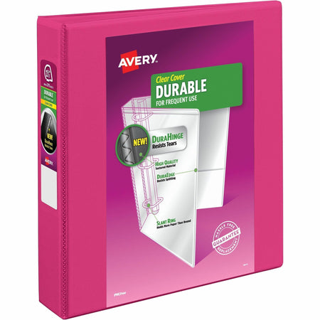 Avery® Durable View 3 Ring Binder, 1.5" Slant Rings, 1 Pink Binder (17833) - 2000