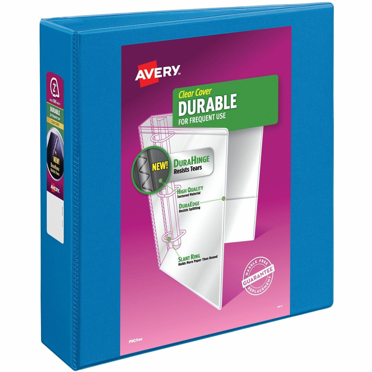 Avery® Durable View 3 Ring Binder, 2 Inch Slant Rings, 1 Pool Blue Binder (17837) - 2000