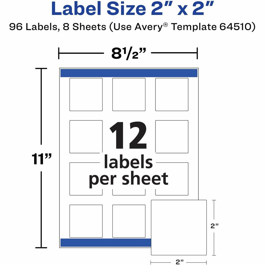 Avery® Durable Waterproof Labels, 2" x 2" Square, 96 Total - Alternate-Image6
