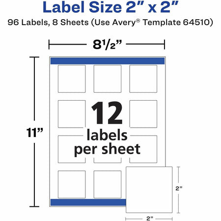 Avery® Durable Waterproof Labels, 2" x 2" Square, 96 Total - Alternate-Image6