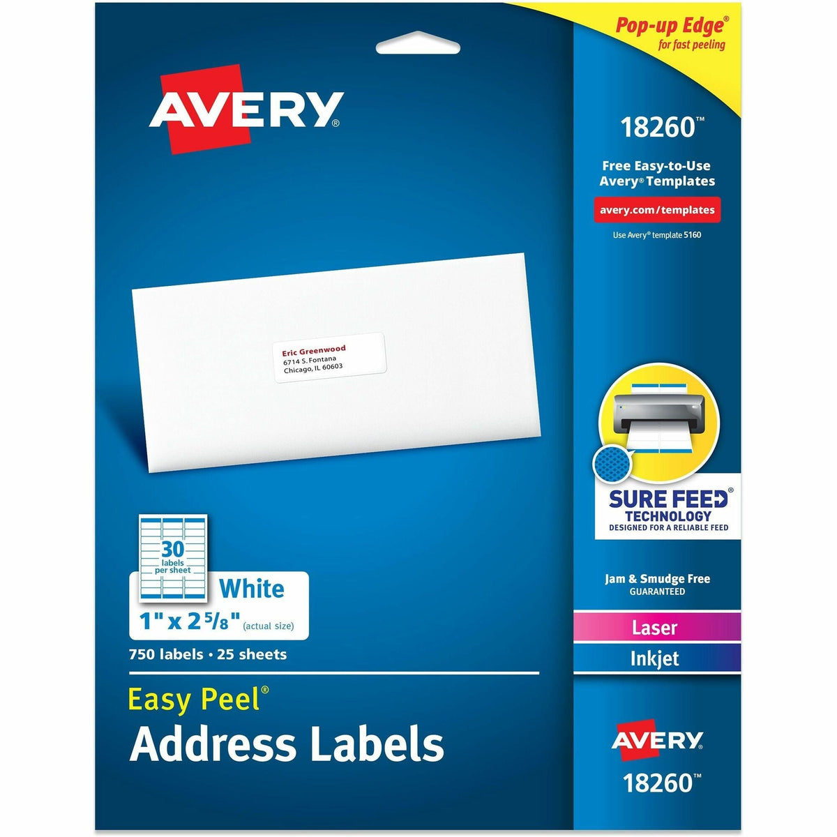 Avery® Easy Peal Sure Feed Address Labels - 2000