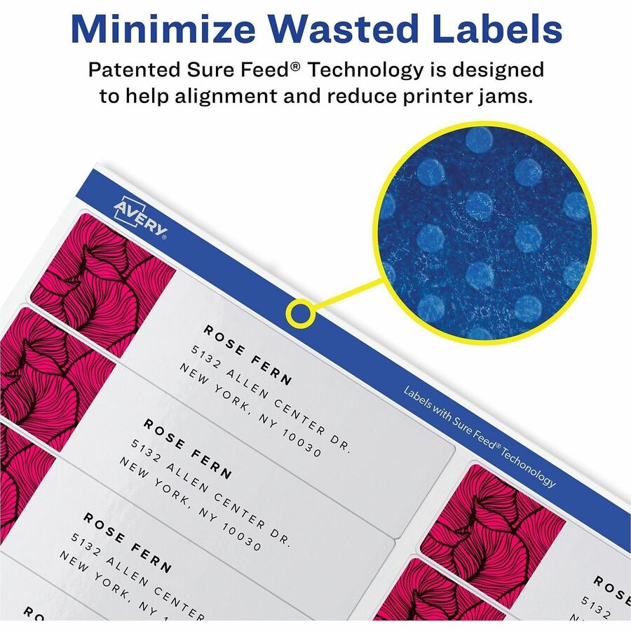 Avery® Easy Peel Address Labels, 1" x 4" , 2,000 White Labels (8461) - Alternate-Image1