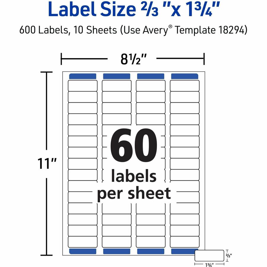 Avery® Easy Peel Address Labels, 2/3" x 1-3/4" , 600 Labels (18294) - Alternate-Image3
