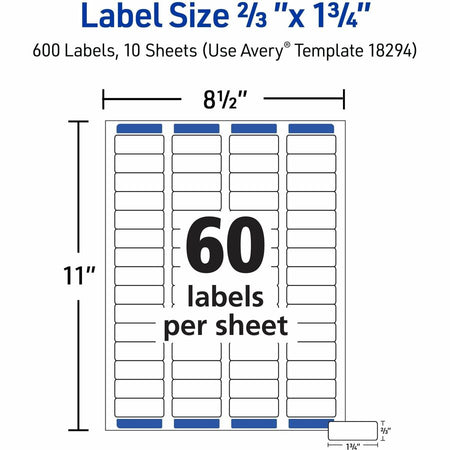 Avery® Easy Peel Address Labels, 2/3" x 1-3/4" , 600 Labels (18294) - Alternate-Image3