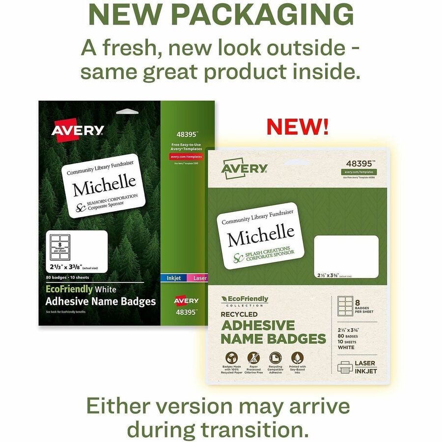 Avery® Eco-friendly Premium Name Badge Labels - Alternate-Image1
