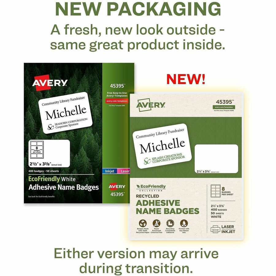 Avery® Eco-friendly Premium Name Badge Labels - Alternate-Image1
