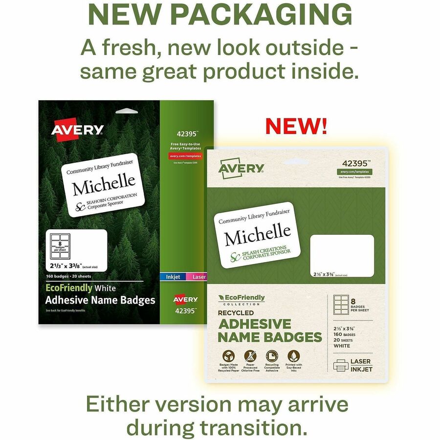 Avery® Eco-friendly Premium Name Badge Labels - Alternate-Image1