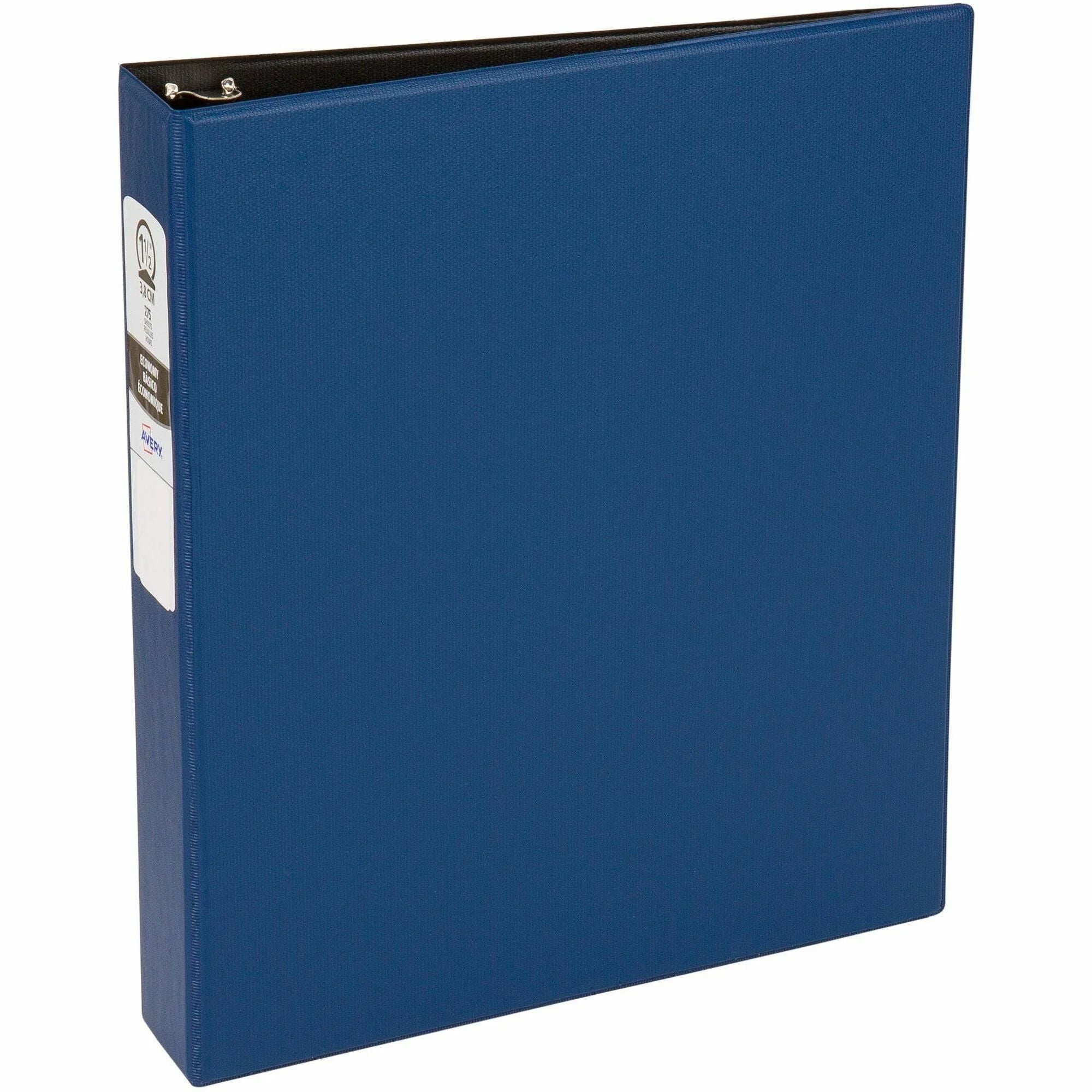 Avery® Economy Binder: 1 1/2’’ Capacity 275 Sheet Blue Vinyl Round Ring Recycled - Binders