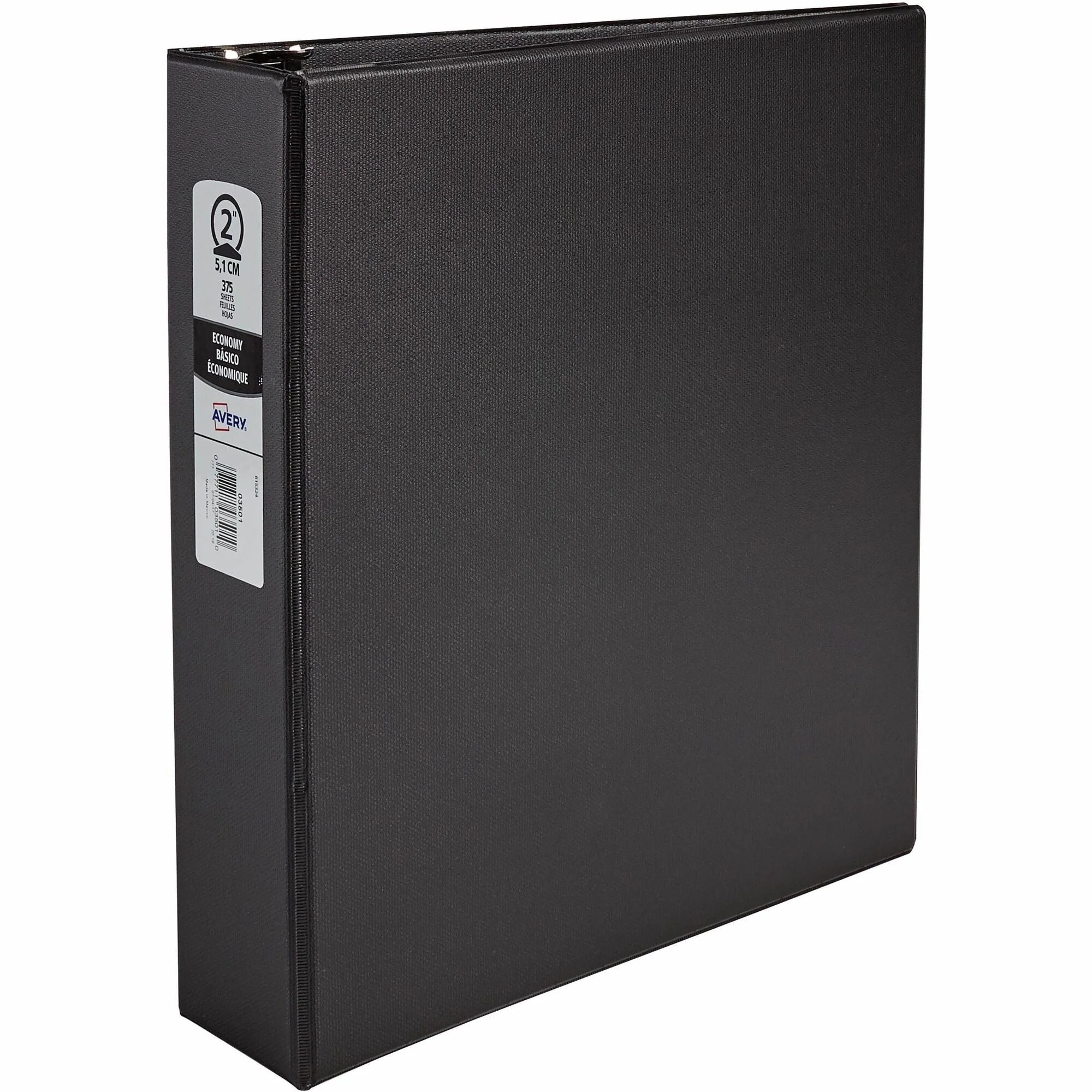 Avery® Economy Binder: 2’’ Capacity 375 Sheets Black Vinyl Round Rings - Ring Binders
