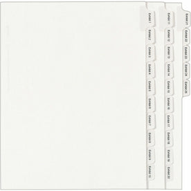 Avery® Exhibit 1-25 Index Dividers - 25 Tab Set - Letter Size - White Paper - 25% Recycled - Divider