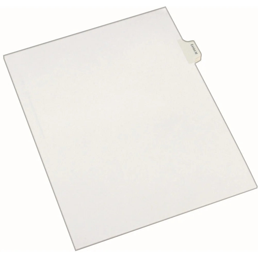 Avery® Exhibit M Side Tab Dividers - Legal Size - White Paper - 25 Pack
