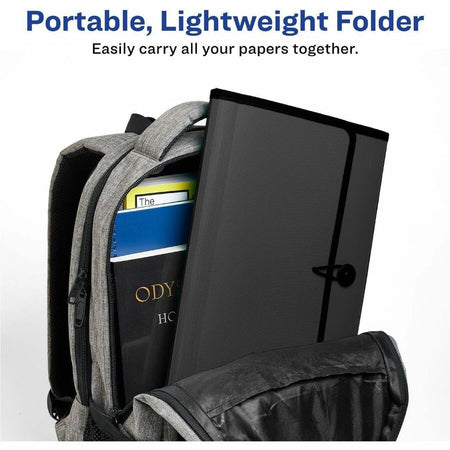 Avery® Letter A4 Expanding File - 425 Sheets Capacity - 13 Pocket(s) - Polypropylene Plastic Fabric - Black - Files