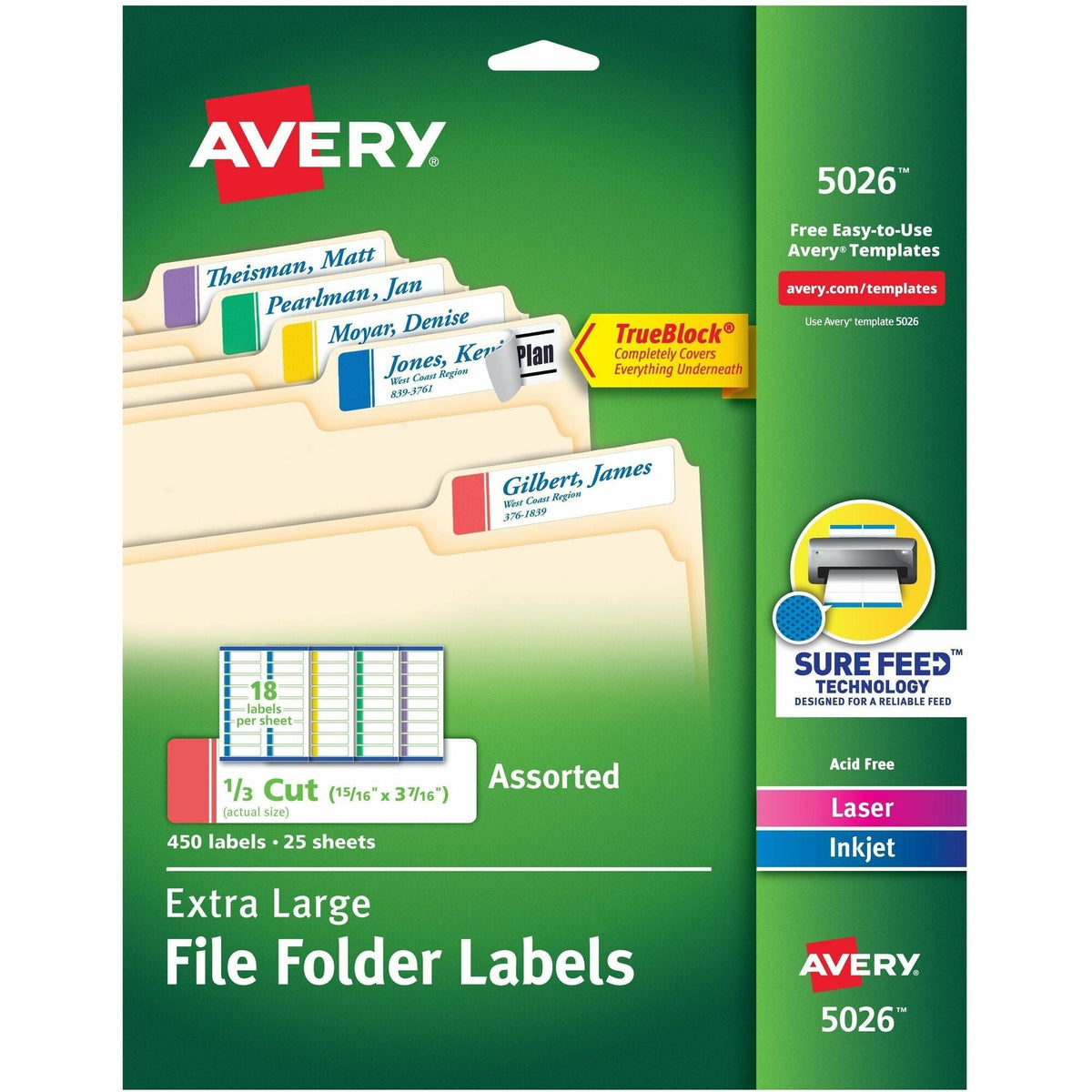Avery® Extra-Large File Folder Labels - 2000