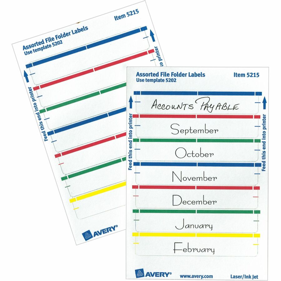 Avery® File Folder Labels, Assorted, 2/3" x 3-7/16" , 252 (5215) - Alternate-Image3