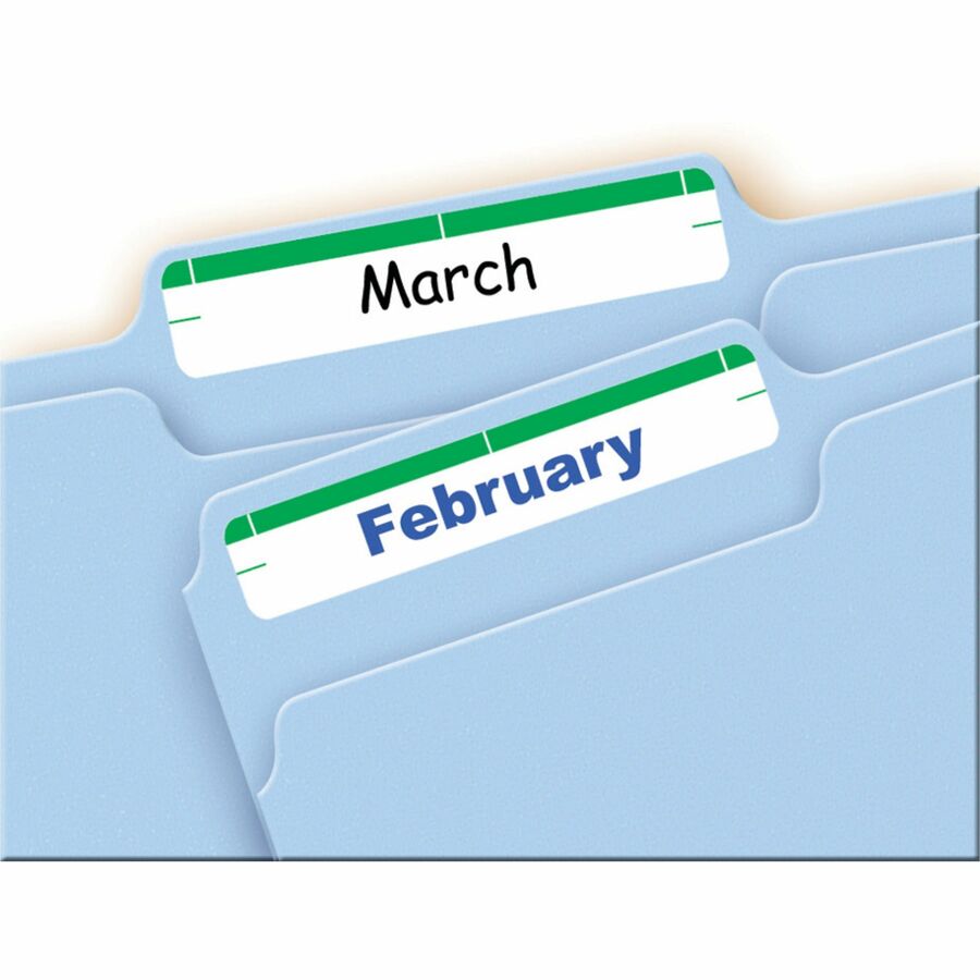 Avery® File Folder Labels, White/Green, 2/3" x 3-7/16" , 252 (5203) - Alternate-Image1