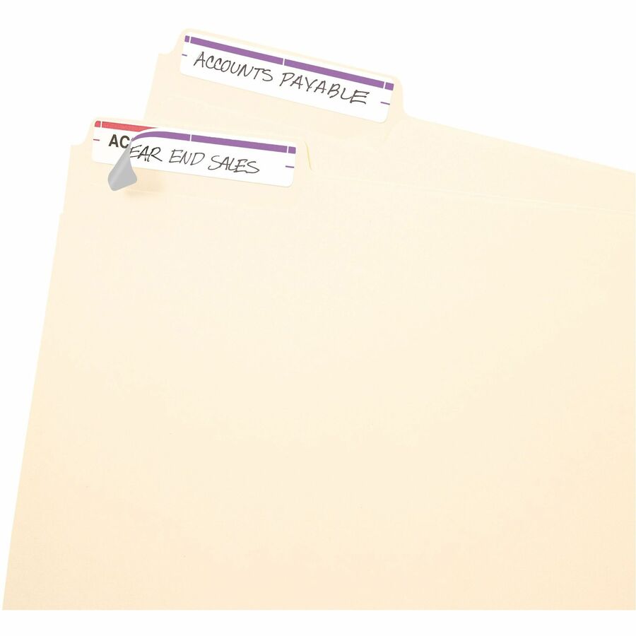 Avery® File Folder Labels, White/Purple, 2/3" x 3-7/16" , 252 (5204) - Alternate-Image2