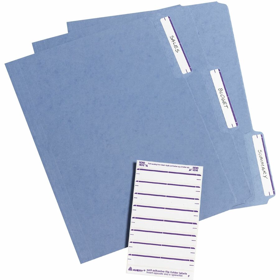 Avery® File Folder Labels, White/Purple, 2/3" x 3-7/16" , 252 (5204) - Alternate-Image1